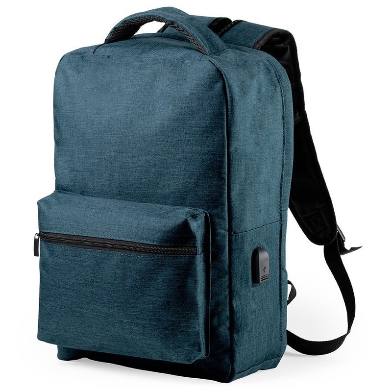 Anti diefstal rugtas/rugzak - blauw - 13 liter - met USB - en RFID anti-skimming vak