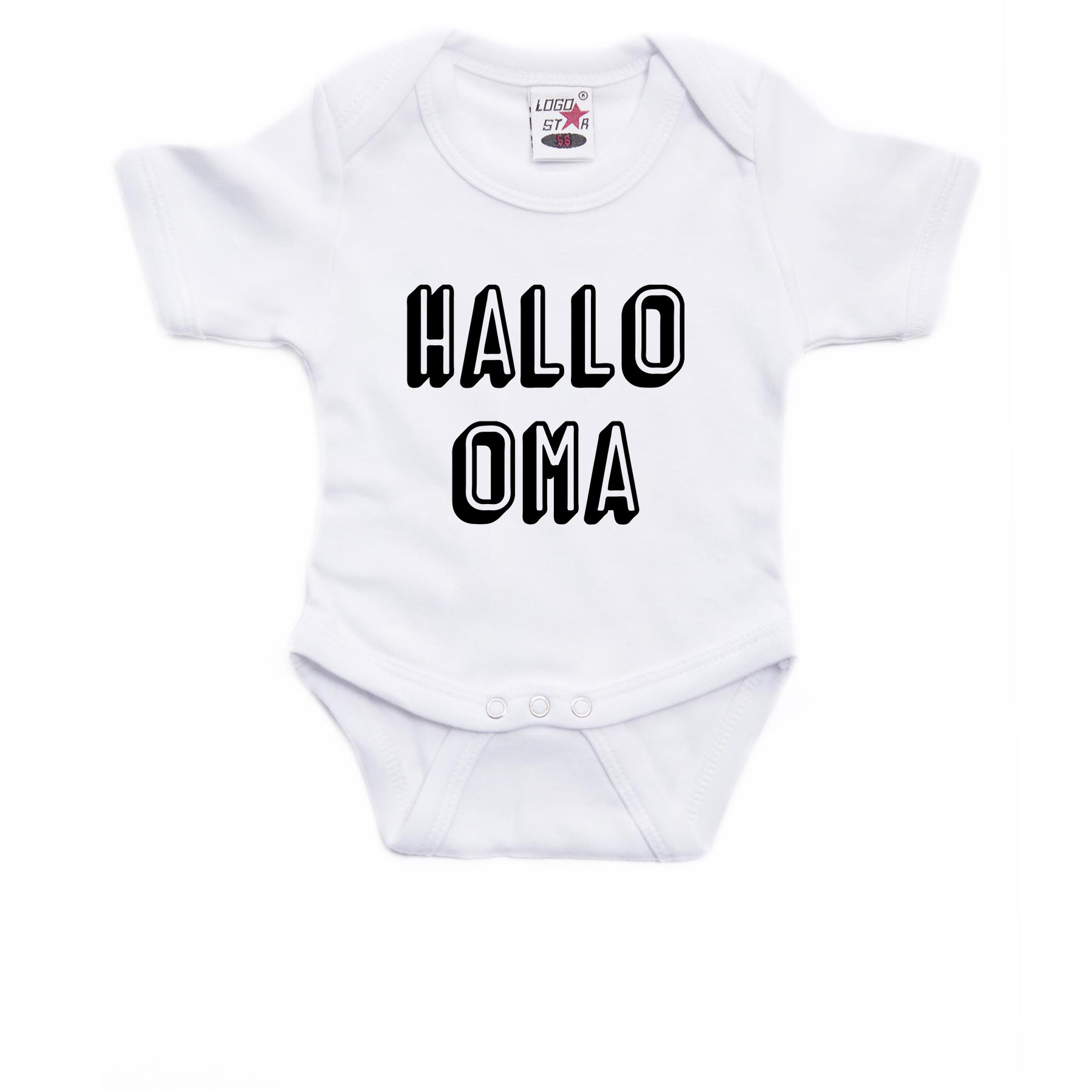 Hallo oma cadeau baby rompertje wit jongen/meisje