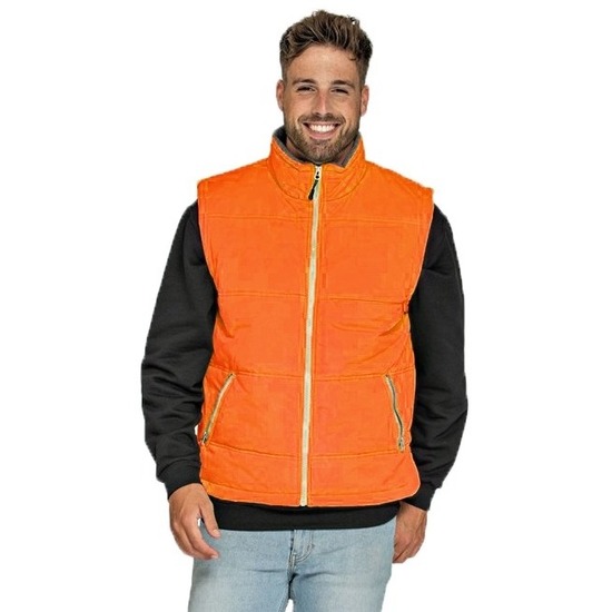 Oranje bodywarmer voor heren