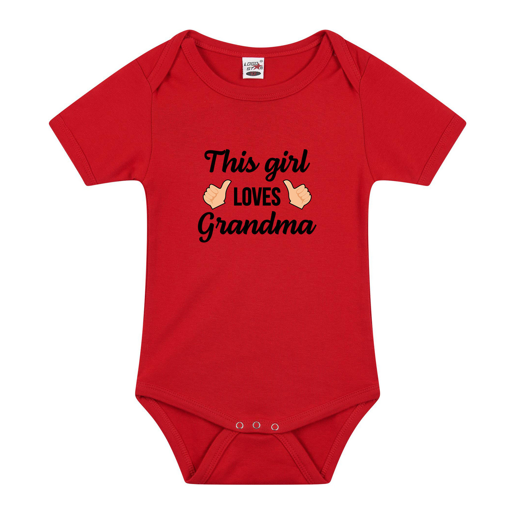 This girl loves grandma cadeau baby rompertje rood meisjes