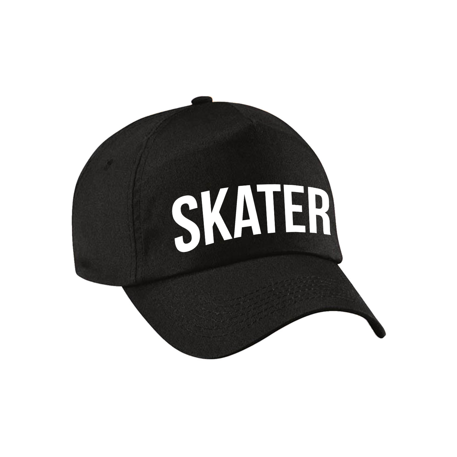 Skater tekst - baseballcap - petje - zwart - voor kinderen - stoer
