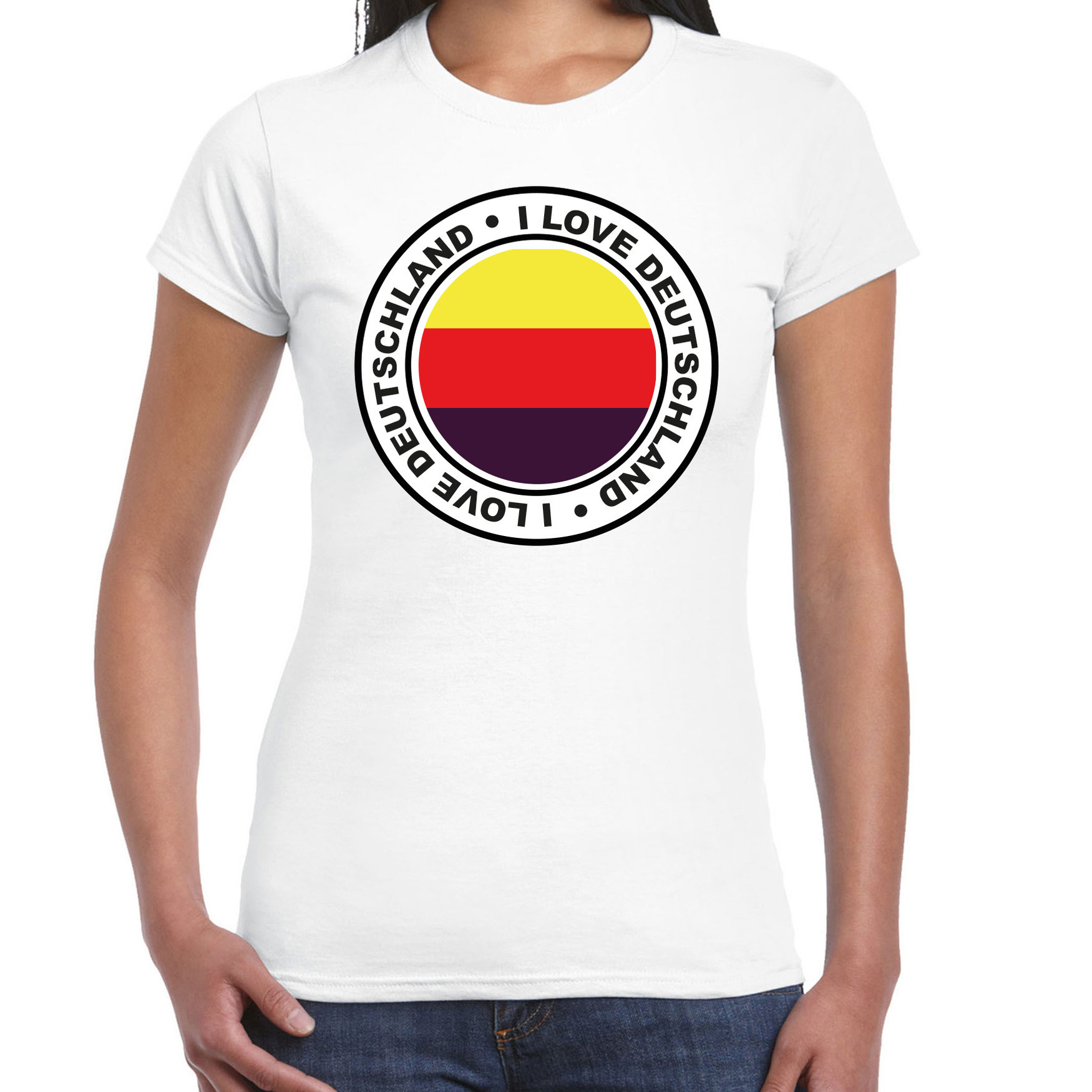 Verkleed T-shirt voor dames - Duitsland - wit - supporter - themafeest