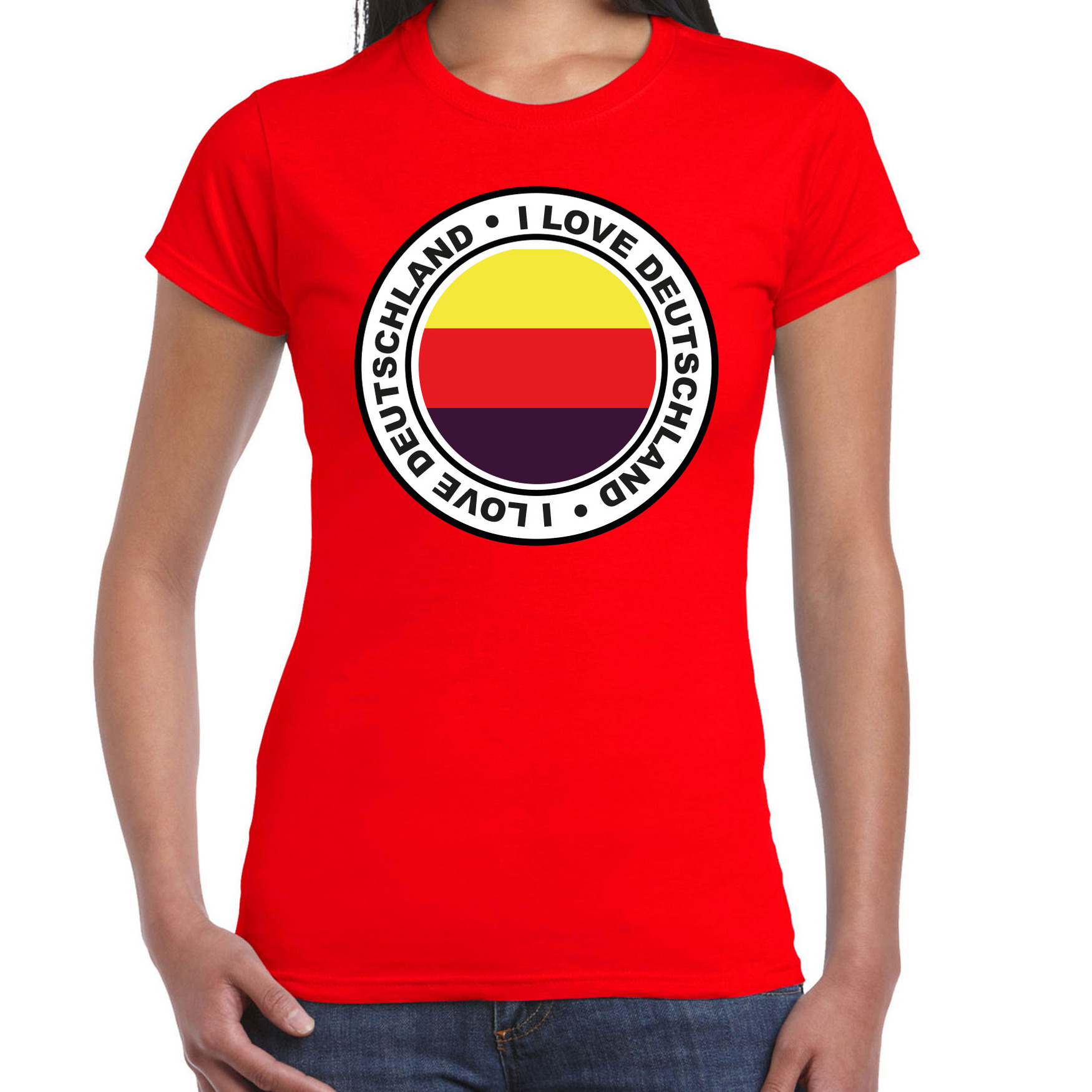 Verkleed T-shirt voor dames - Duitsland - rood - supporter - themafeest