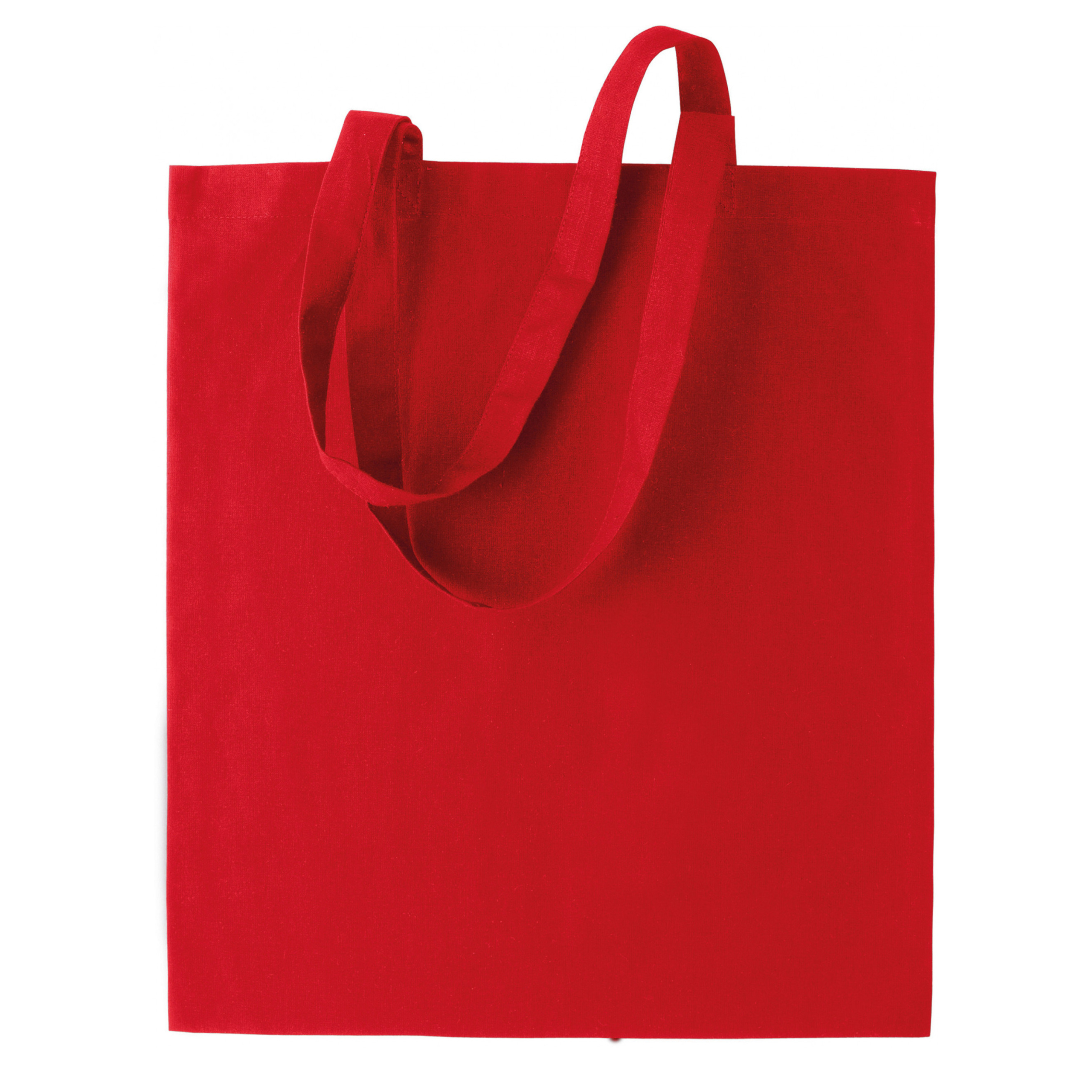 Shopper schoudertasje - rood - katoen - 38x42 cm - met hengels - 11 liter