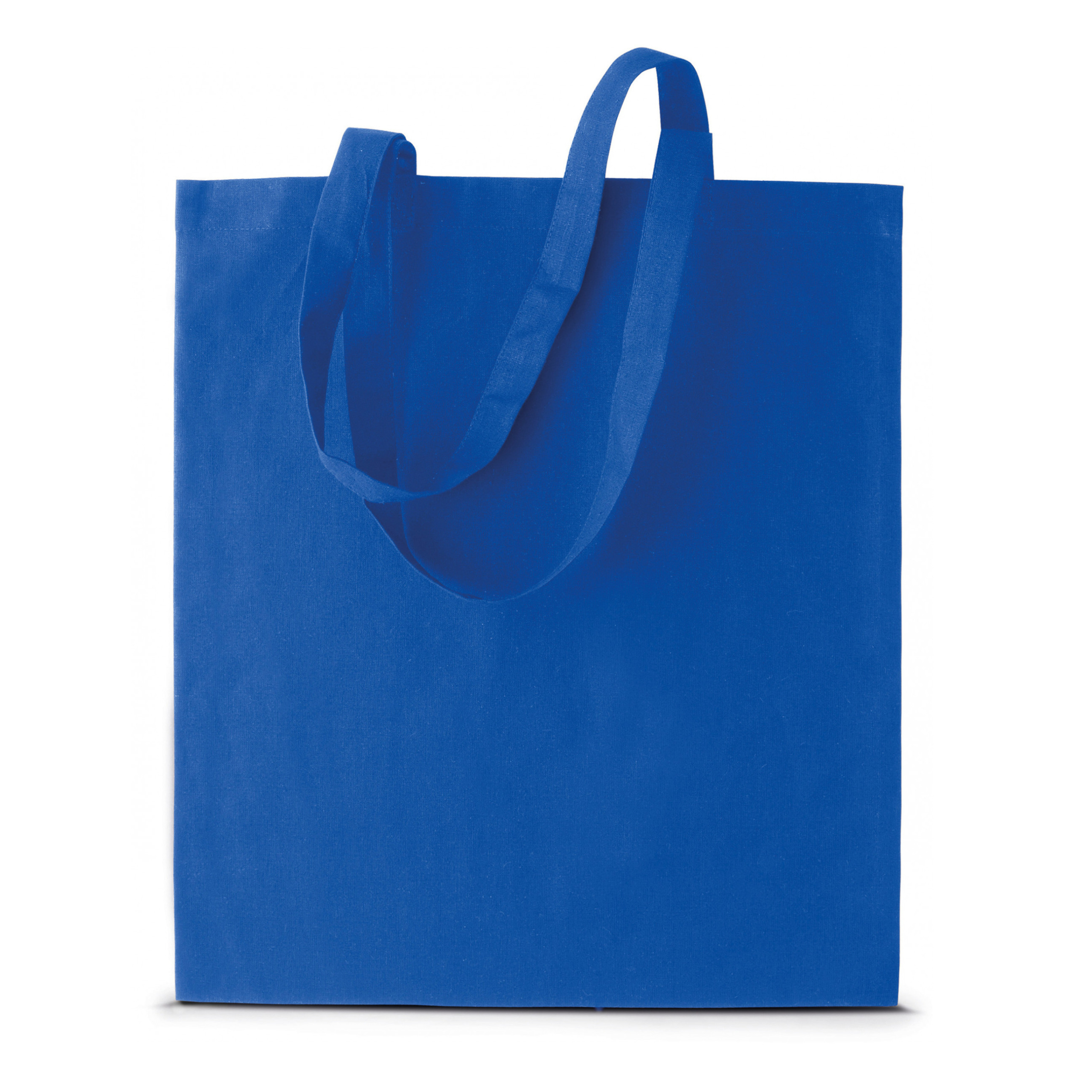 Shopper schoudertasje - blauw - katoen - 38x42 cm - met hengels - 11 liter