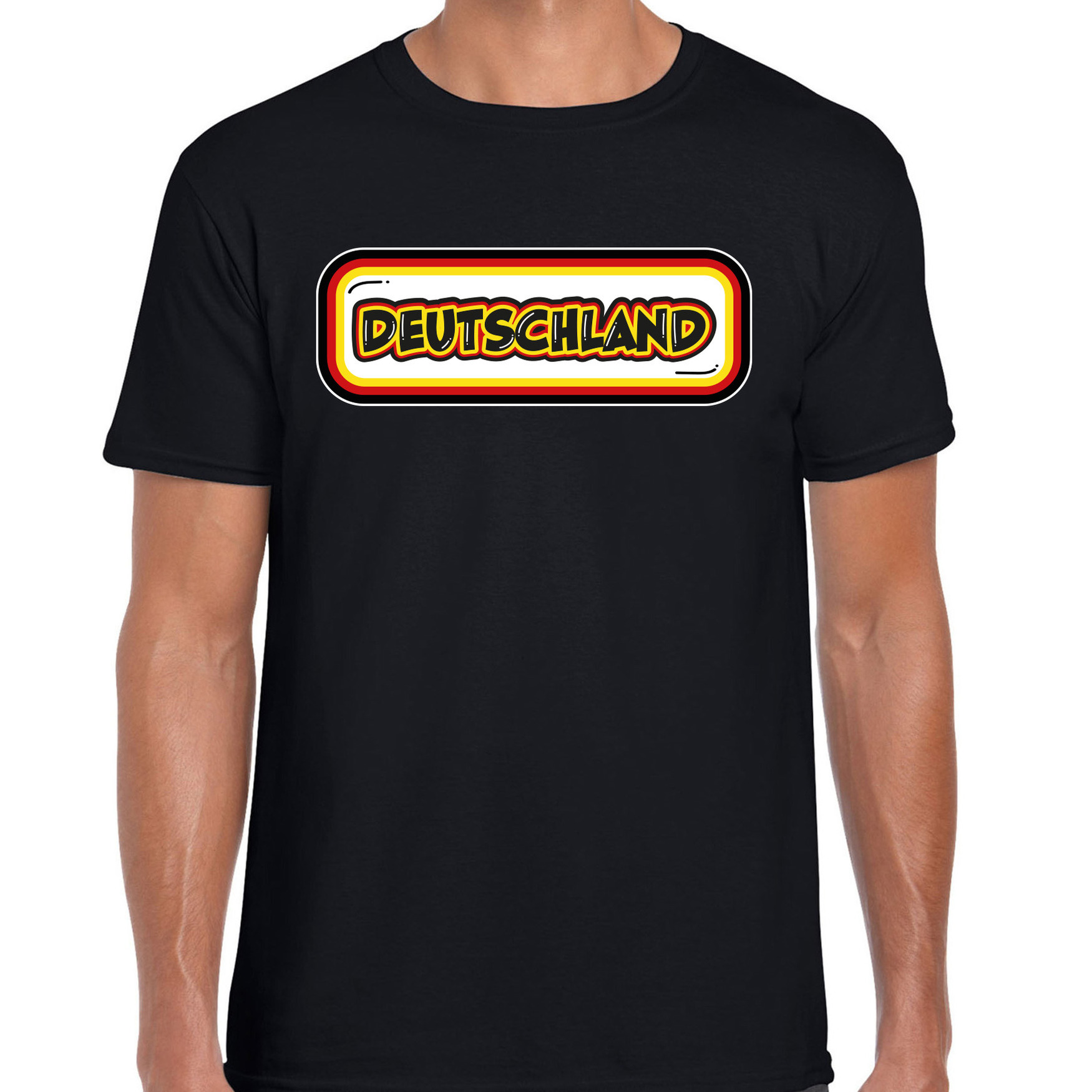 Verkleed T-shirt voor heren - Duitsland - zwart - voetbal supporter - themafeest