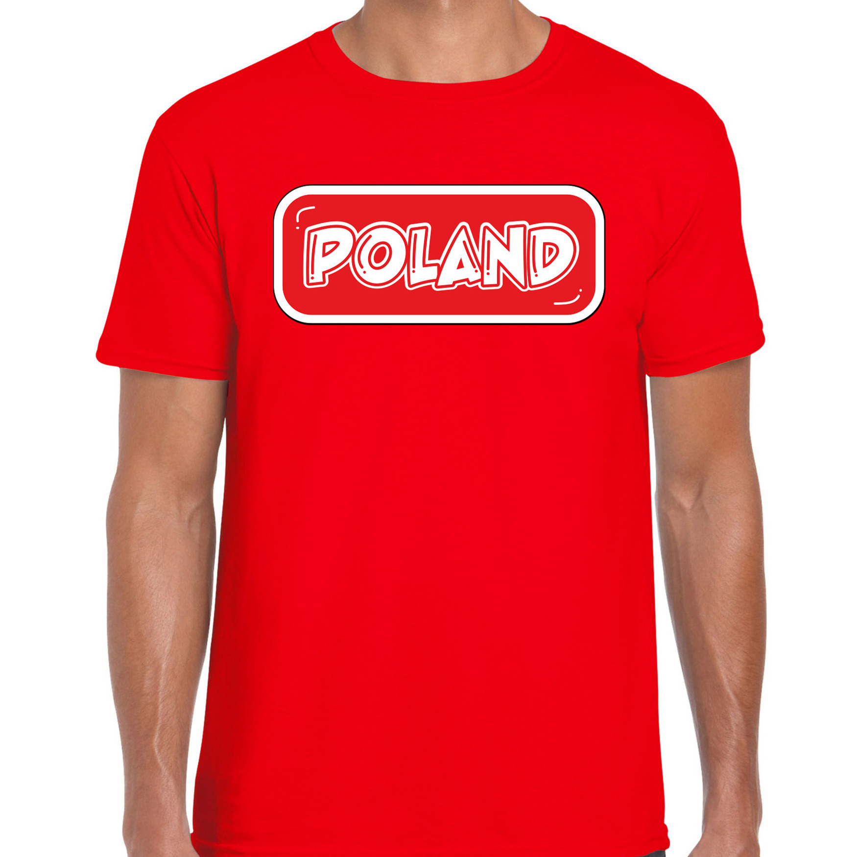 Verkleed T-shirt voor heren - Polen - rood - voetbal supporter - themafeest