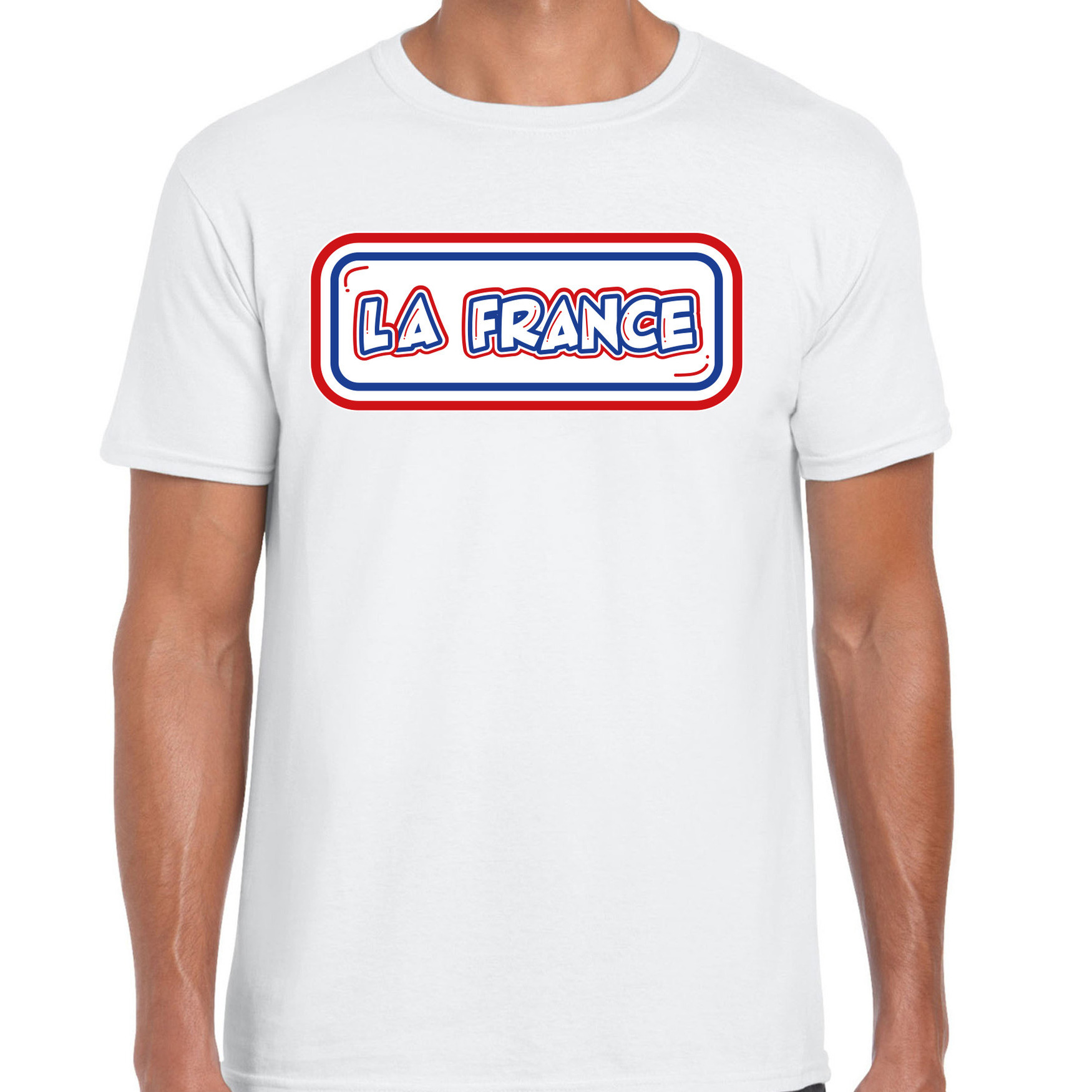 Verkleed T-shirt voor heren - Frankrijk - wit - voetbal supporter - themafeest