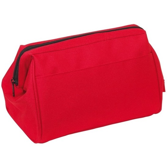 Stevige toilettas/make-up tas - rood - 25 cm - voor heren/dames