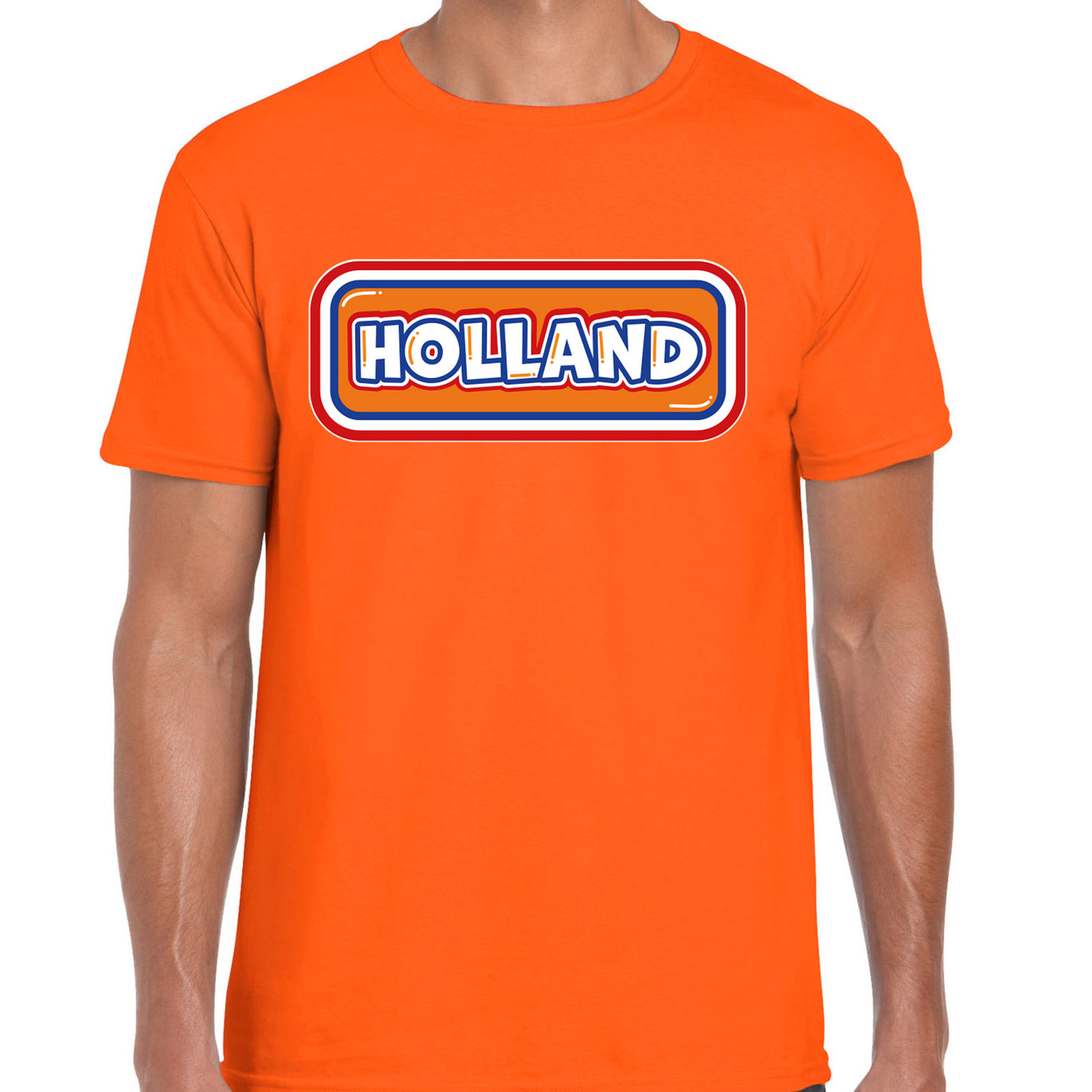 Verkleed T-shirt voor heren - Holland - oranje - voetbal supporter - themafeest