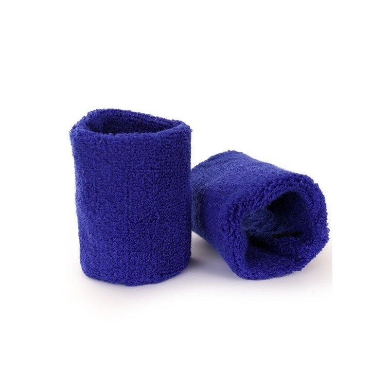 Pols zweetbandjes - 2x stuks - blauw - voor volwassenen