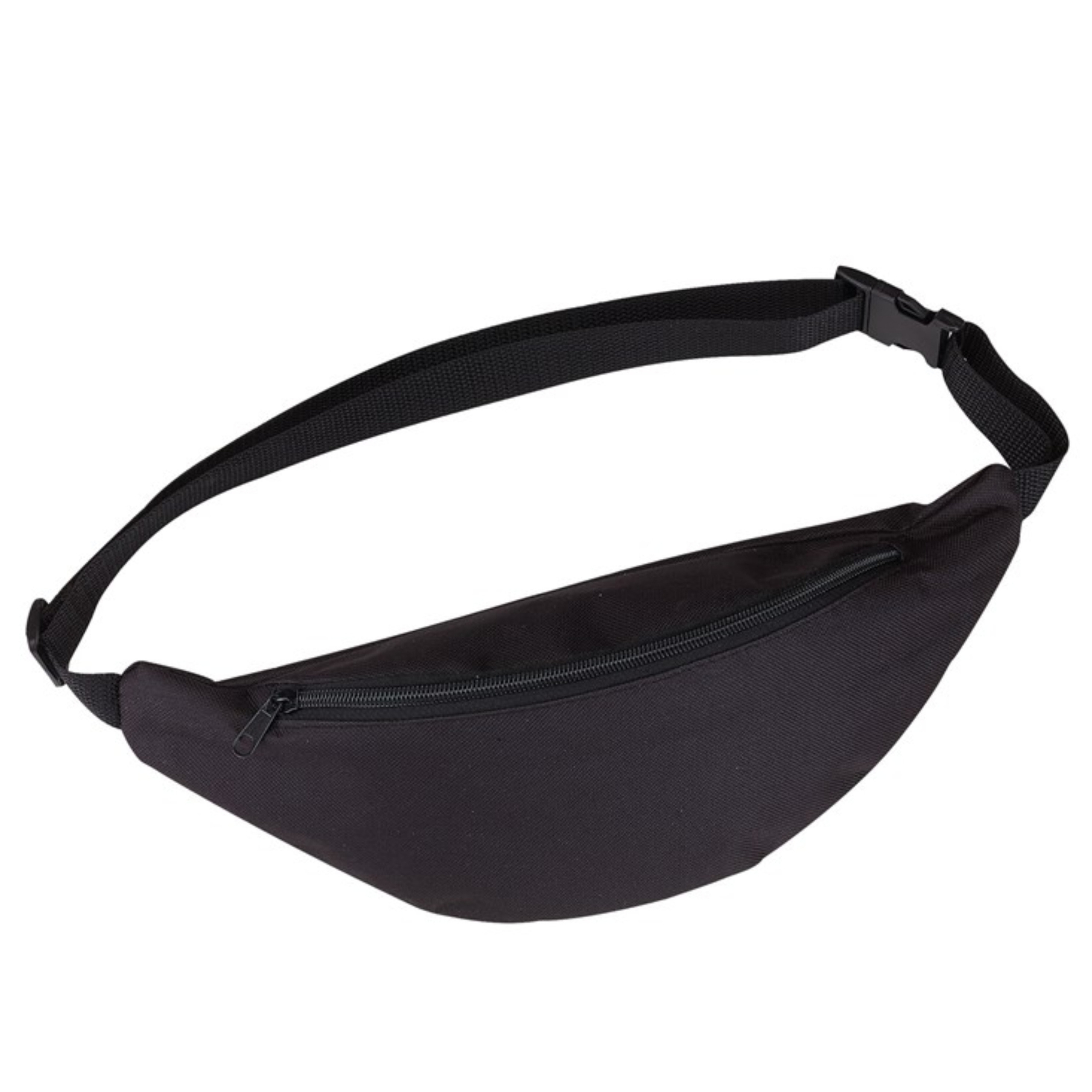 Heuptasje - zwart - 35 x 15 cm - festivaltasjes- Fanny pack - polyester - verstelbaar - buideltasje