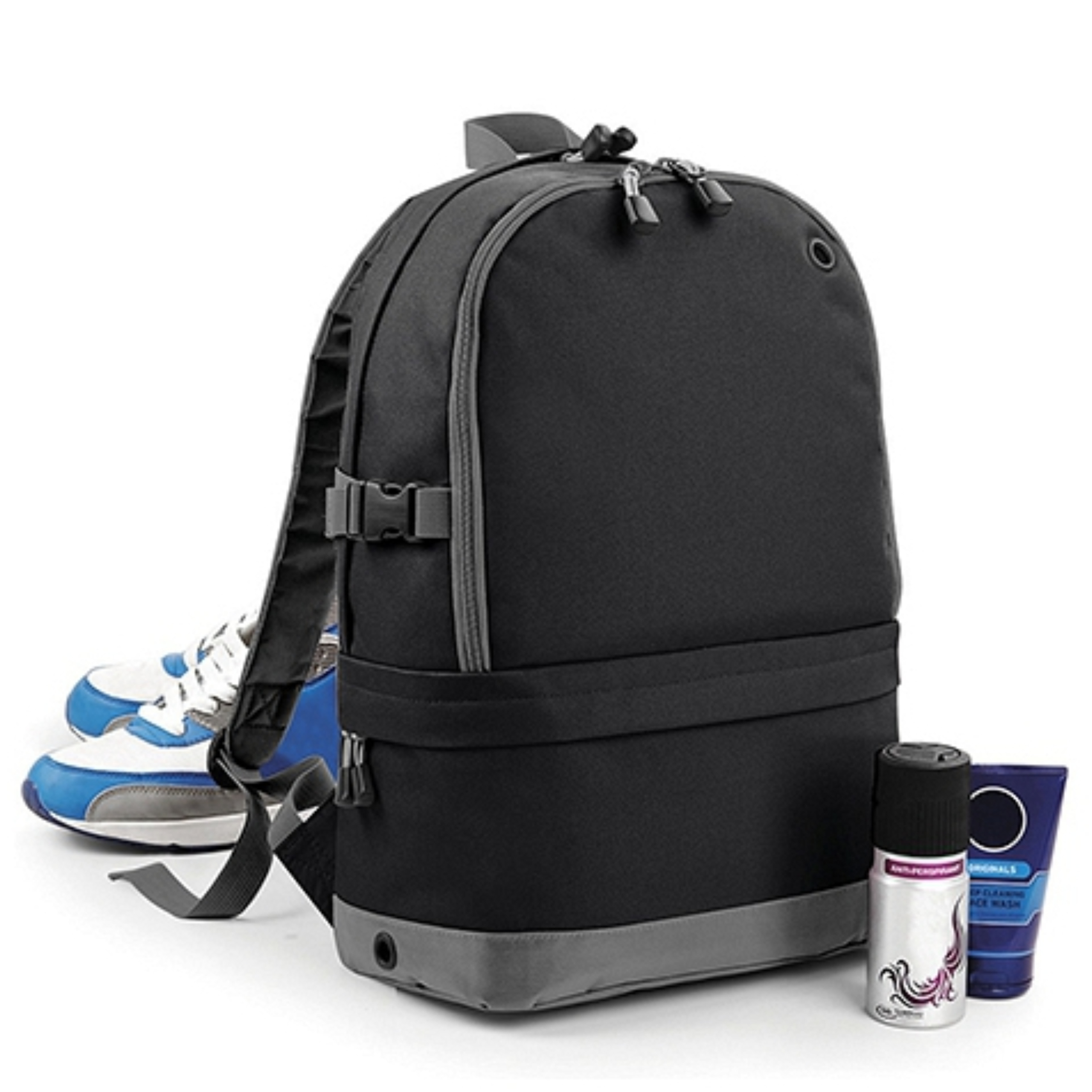 Bagbase Rugtas - zwart - 18 liters - 44x31x16 cm - rugzak met laptop vak - schooltas